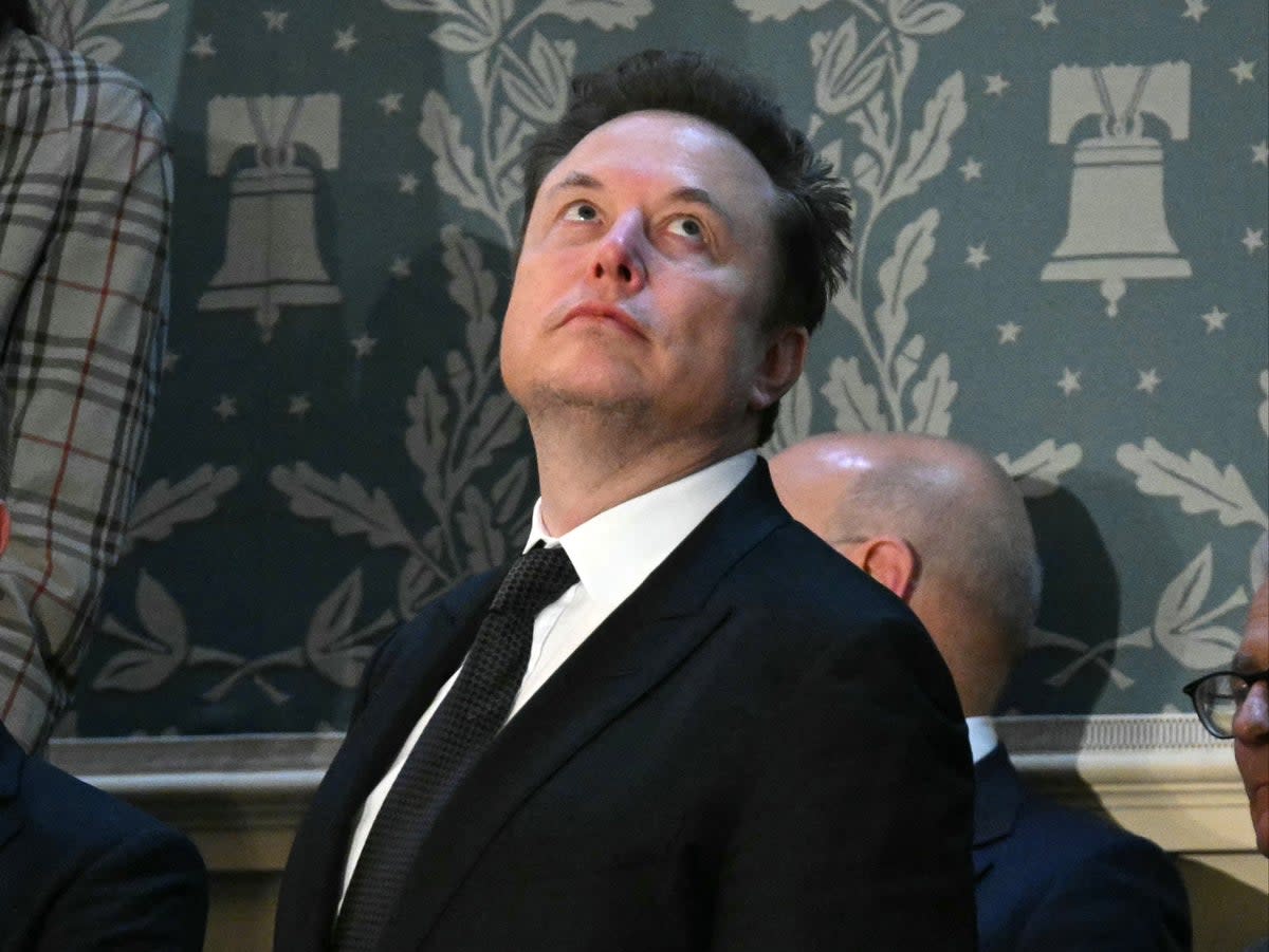 Elon Musk arrives for Israeli prime minister Benjamin Netanyahu’s speech to Congress on July 24, 2024 (Drew Angerer/AFP via Getty Images)