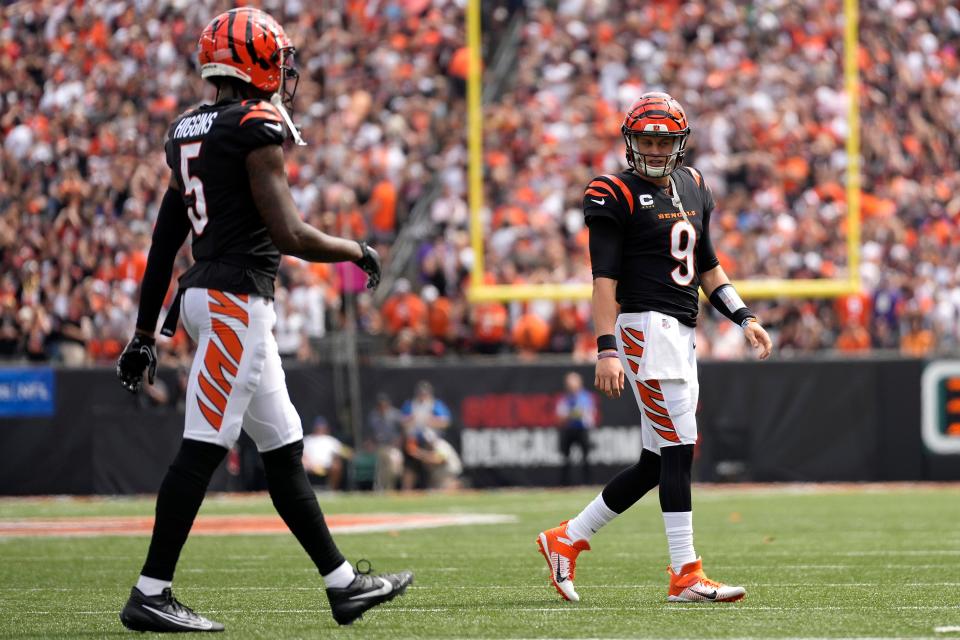 Cincinnati Bengals quarterback Joe Burrow, shown during a Sept. 17 game against the Baltimore Ravens.