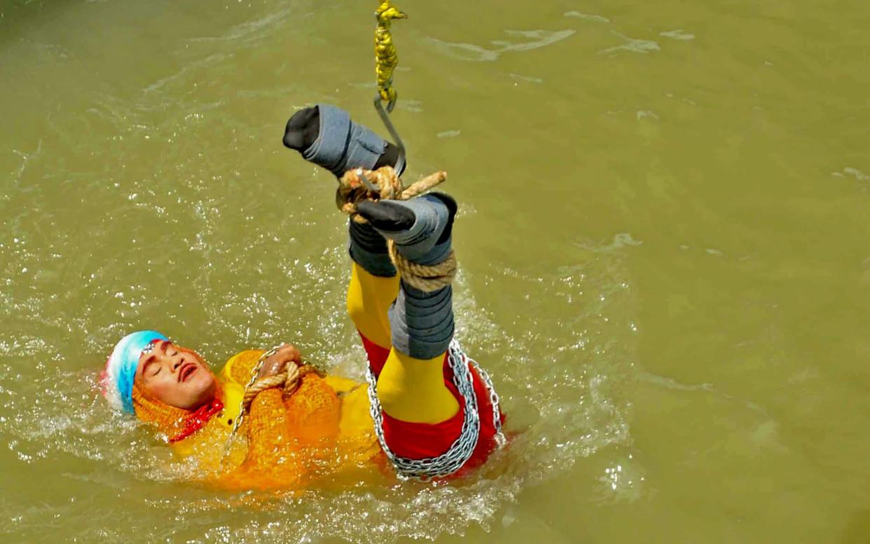 Chanchal Lahiri, 41 – also known as the Wizard Mandrake – drowned in the Hooghly River - AFP