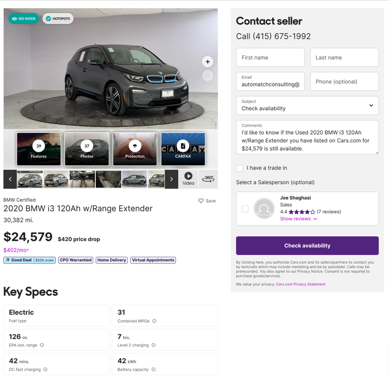 Screenshot: Cars.com