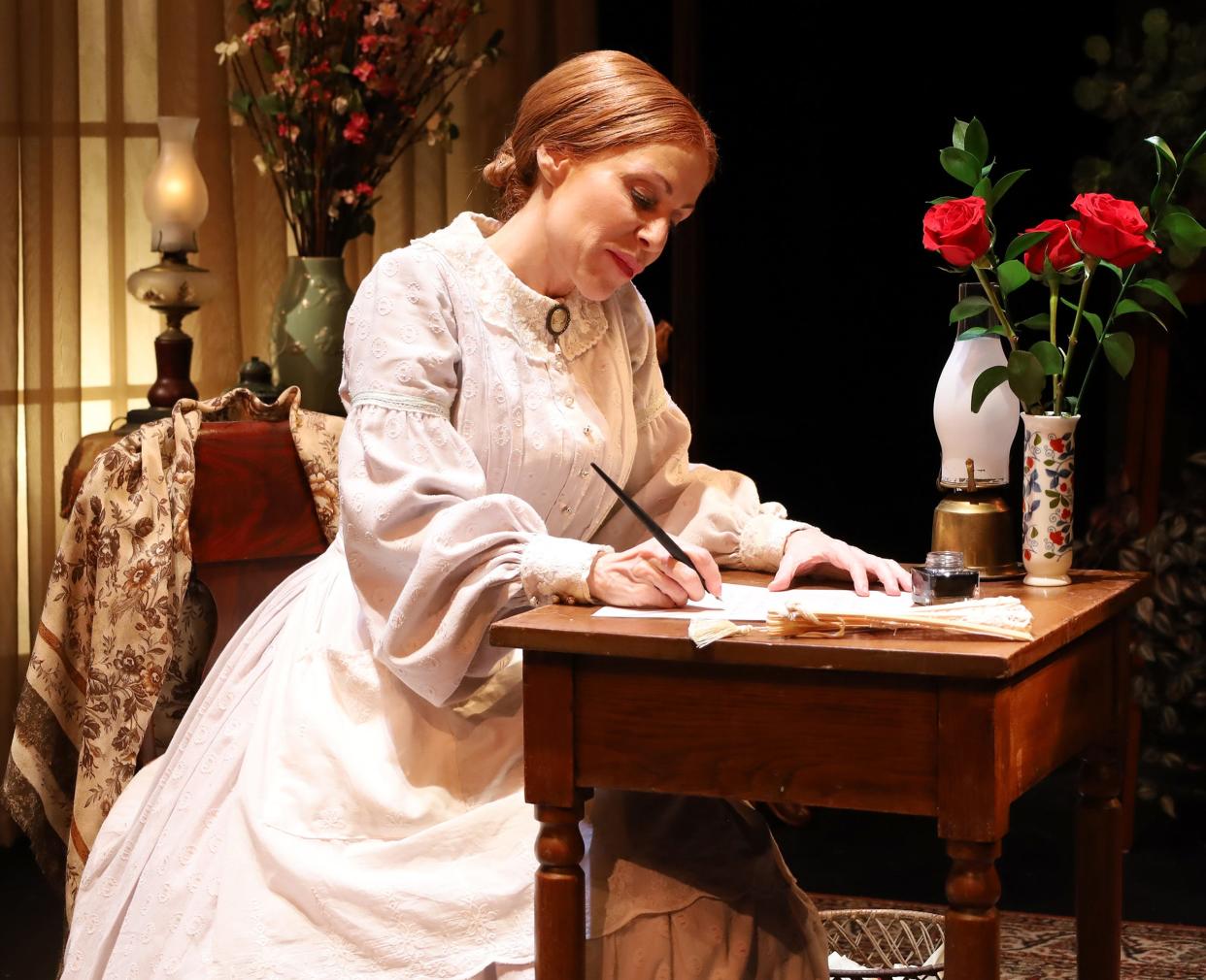 Margery Lowe portrays poet Emily Dickinson in "The Belle of Amherst" at Palm Beach Dramaworks.