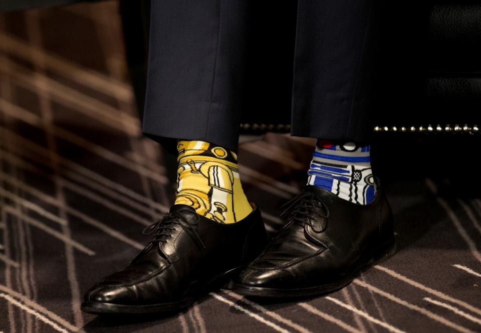 Canada’s PM Trudeau wears Star Wars-themed socks