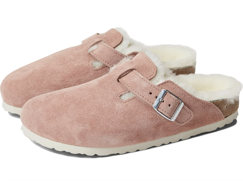 Birkenstock Boston Shearling in Pink Clay