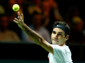 Tennis - ATP 500 - Rotterdam Open - Quarterfinal - Ahoy, Rotterdam, Netherlands - February 16, 2018 Roger Federer of Switzerland in action against Robin Haase of the Netherlands. REUTERS/Michael Kooren