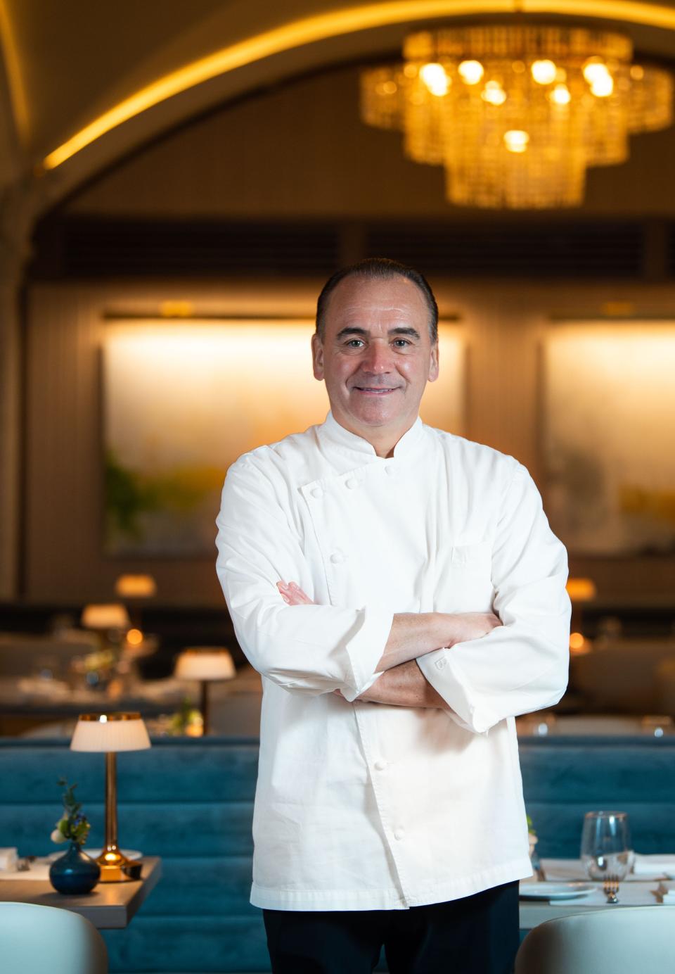 French chef Jean-Georges Vongerichten at the Drusie & Darr in the Hermitage Hotel, Tuesday, Nov. 16, 2021, in Nashville.