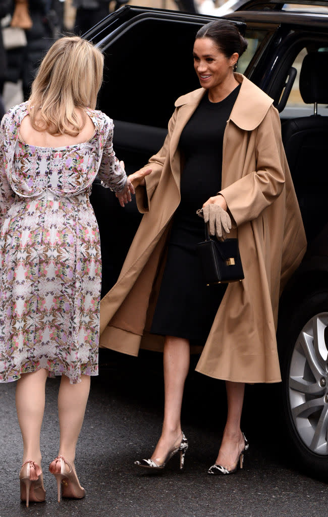 Meghan Markle, Duchess of Sussex, arrives at Smart Works on January 10, 2019 in London. (Photo: Jeff Spicer/Getty Images)