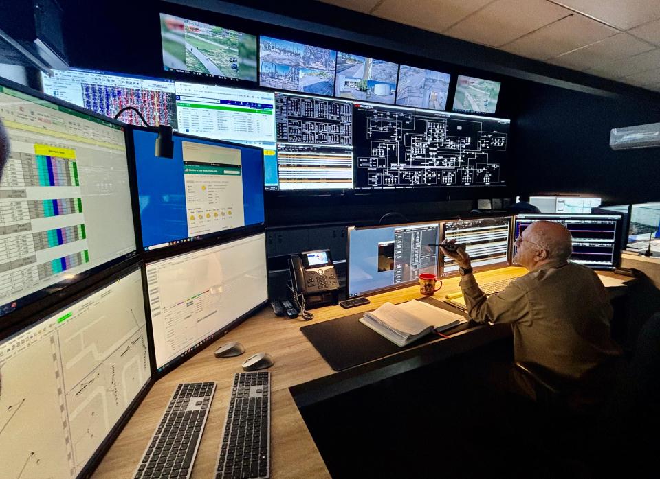 Lake Worth Beach's new Electric Systems Operations Center is staffed around the clock, seven days per week, by a rotating team, including Angelo Cnapich, who monitors the city’s electric system and dispatch crews to respond to power outages and work requests.