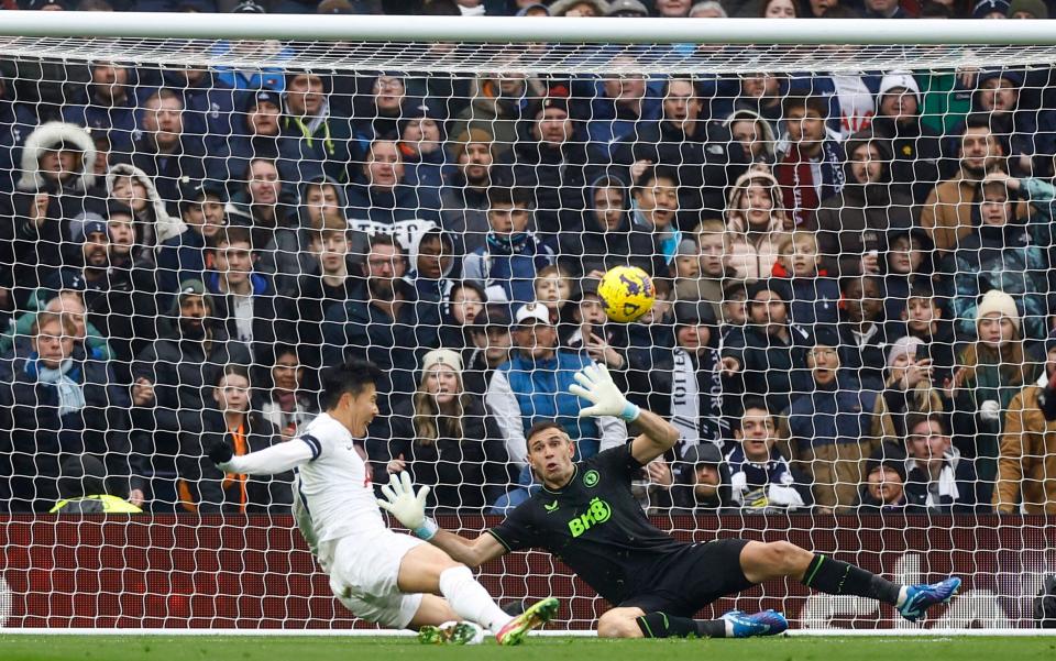 Tottenham Hotspur's Son Heung-min misses a chance to score