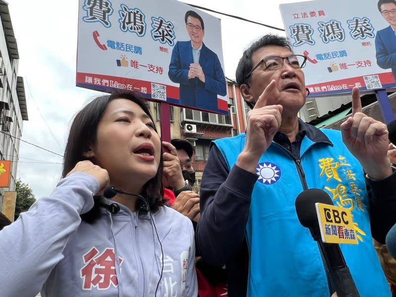 ▲國民黨台北市議員徐巧芯為爭取參選立委，與現任立委費鴻泰上演「芯費大戰」。（圖／記者翁子竣攝，2023.04.02）