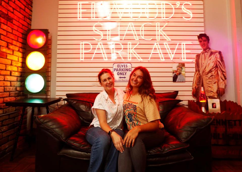 Mandy Edwards, left, and general manager Keri Perkins, right can be seen inside of the new, second location of Elwood’s Shack at 4040 Park Avenue on September 12, 2023 in Memphis, Tenn.