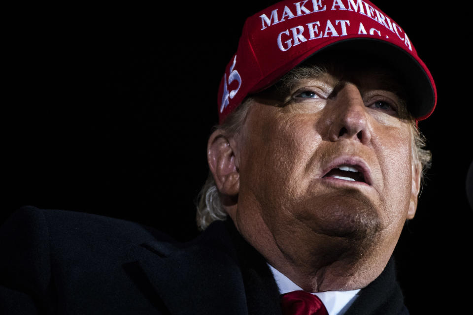 President Trump speaks during a rally in Grand Rapids, Mich., on Nov. 3. (Jabin Botsford/The Washington Post via Getty Images)