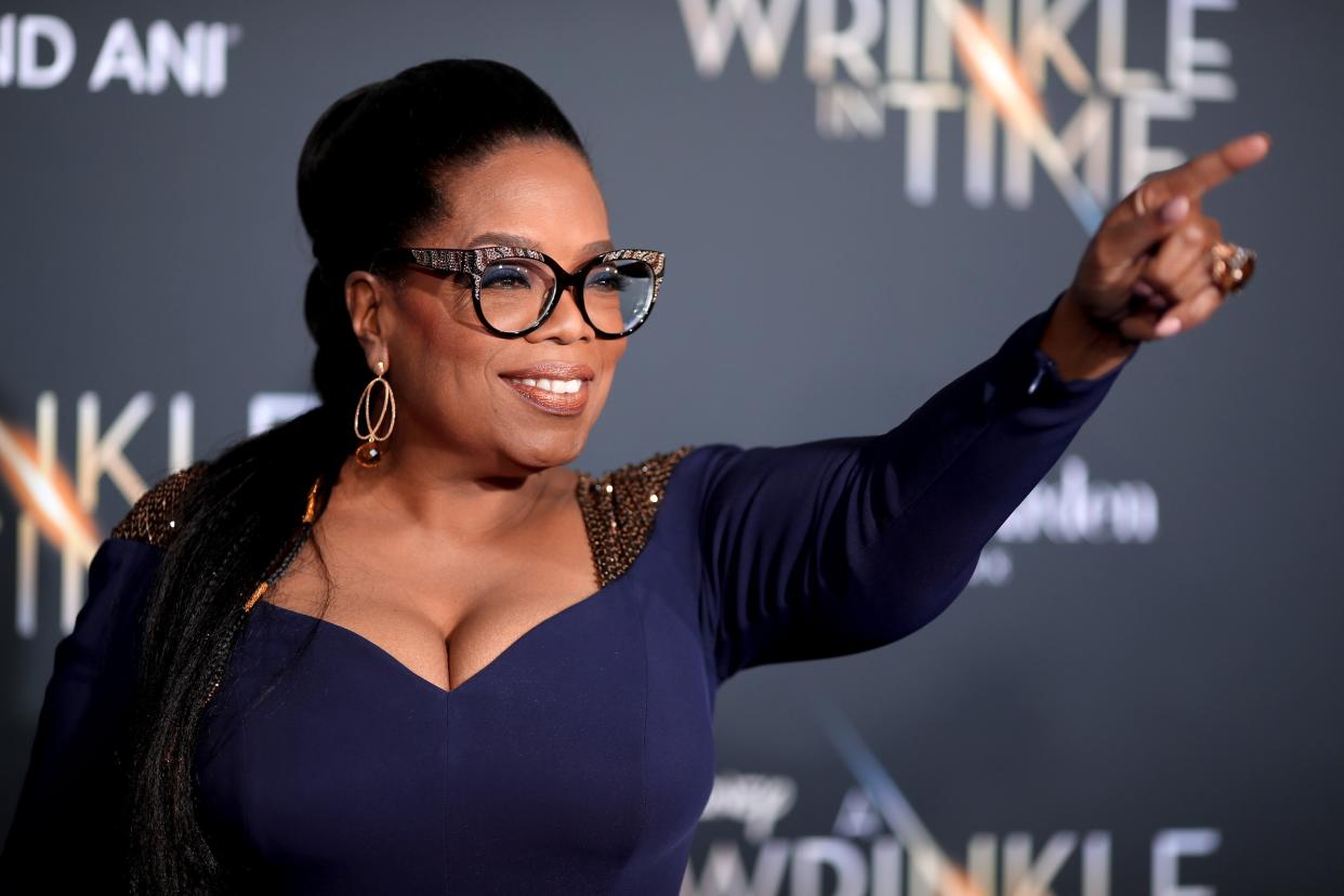 Donald Trump has been busted for telling a repeated lie that he appeared on one of Oprah Winfrey’s final ever talk shows. (Photo by Christopher Polk/Getty Images)