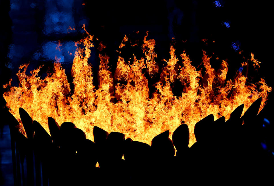 The Olympic Cauldron burns during the Closing Ceremony on Day 16 of the London 2012 Olympic Games at Olympic Stadium on August 12, 2012 in London, England. (Photo by Michael Steele/Getty Images)