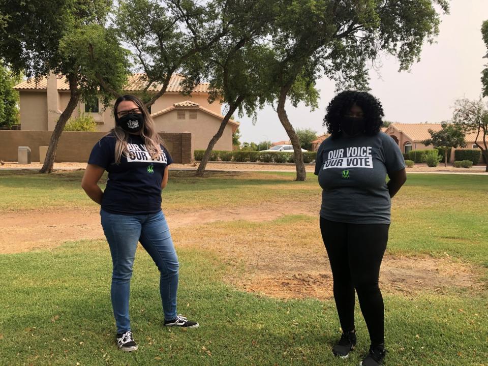 Karen Hernandez and Danaysha Smith of Our Voice, Our Vote