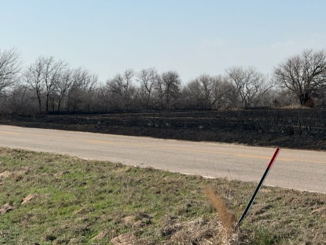 A grass fire burned 30 acres in Reno County on Feb. 27, 2024. (KSN News Photo)