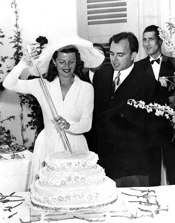 Rita Hayworth y Ali Khan en su boda