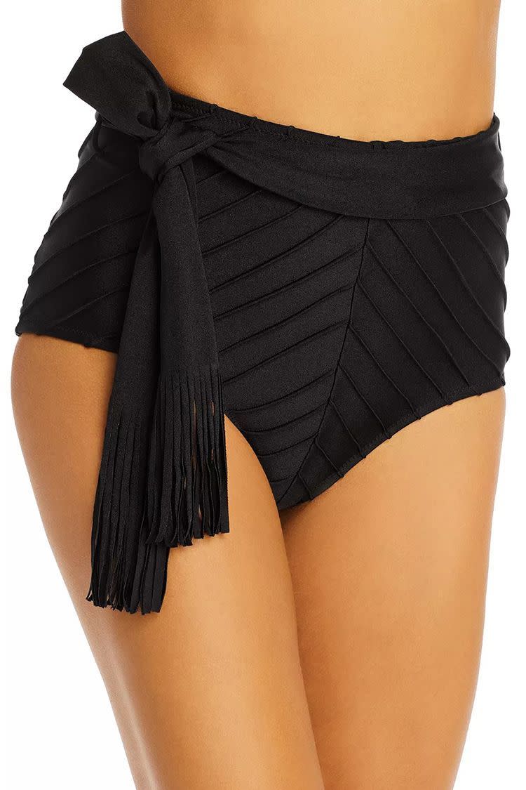 7) Noir Stitched High-Waist Bikini Bottom