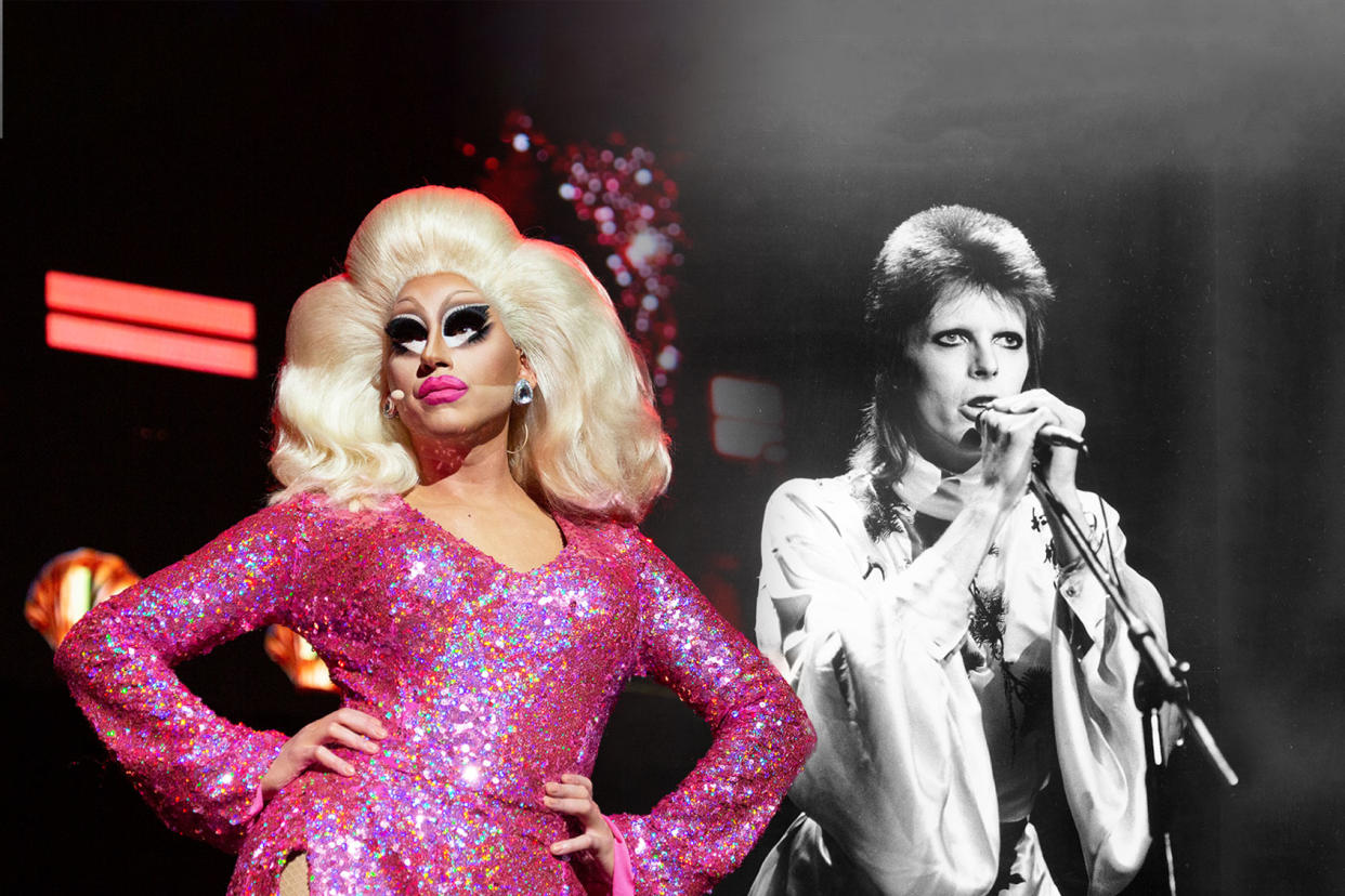 Trixie Mattel; David Bowie Photo illustration by Salon/Getty Images