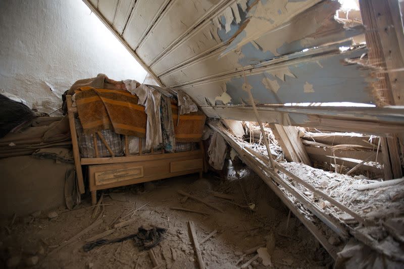 A house, which locals said was damaged during a recent shelling by Azeri forces, is pictured at the town of Martuni in the breakaway region of Nagorno-Karabakh