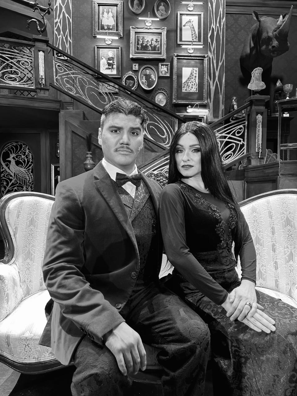 Jared Sierra plays "Gomez" and Mahalia Gronigan plays "Morticia" in the musical "The Addams Family," on stage at the Henegar Center through Oct. 22, 2023. Visit henegarcenter.com.