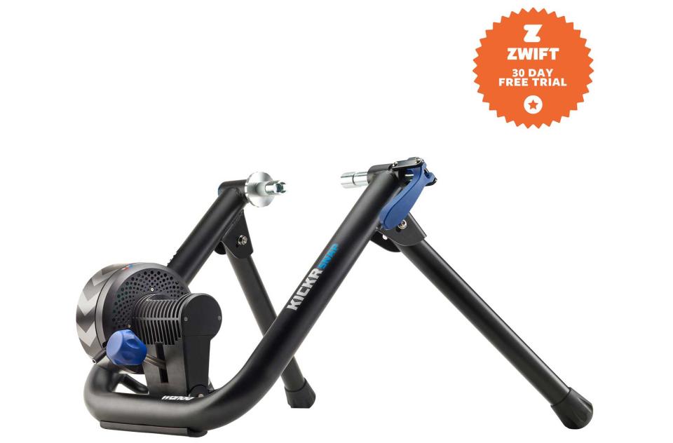 Wahoo KICKR SNAP Smart Turbo Trainer pictured is shown rear side on