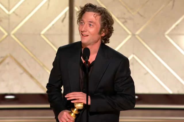 <p>CBS</p> Jeremy Allen White takes home best performance by a male actor in musical or comedy at the 2024 Golden Globes