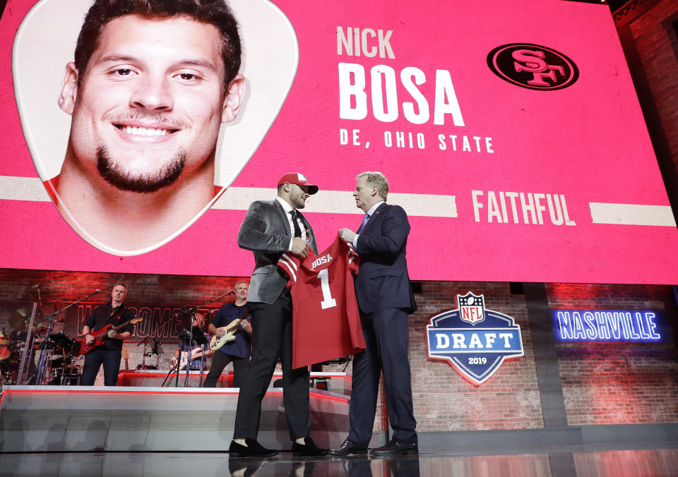 Nick Bosa was the second pick of last year's NFL draft. (AP Photo/Mark Humphrey)