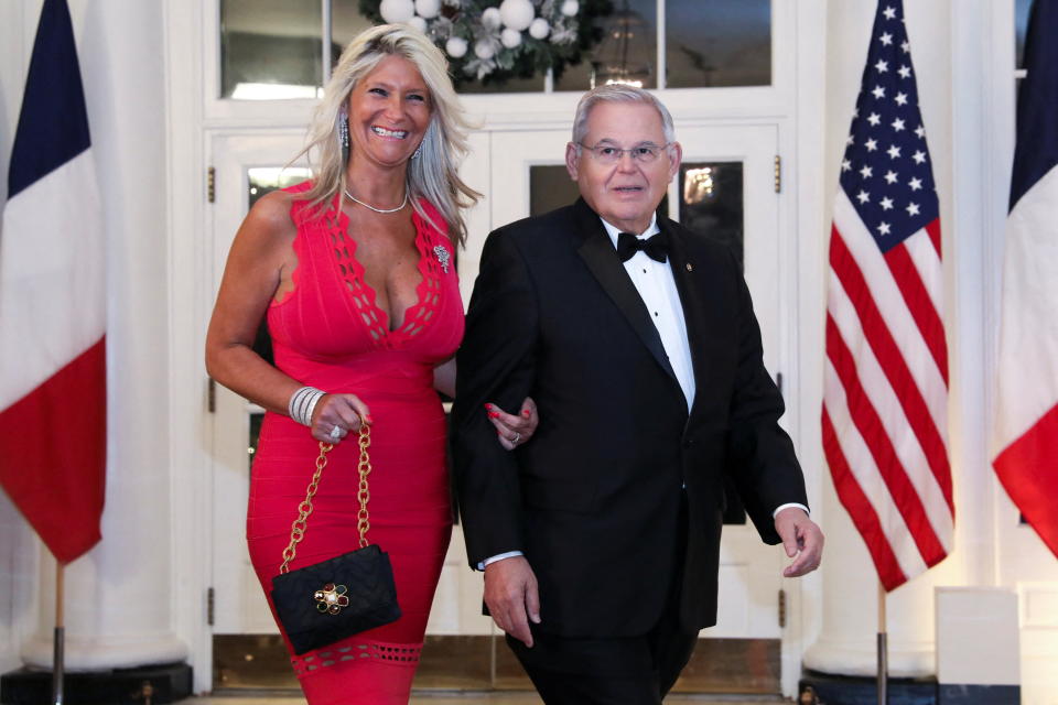 Menendez with his wife, Nadine