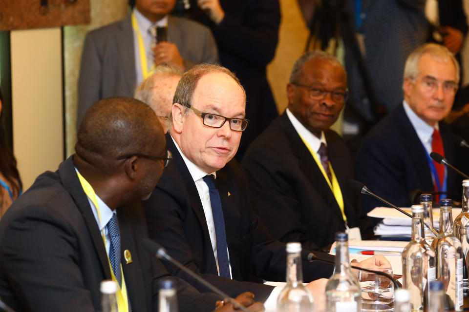Prince Albert of Monaco attends the WaterAid charity's Water and Climate event in London.