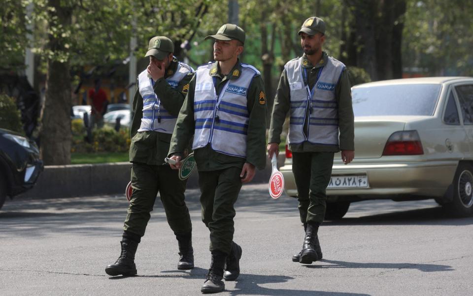 Police officers on hijab surveillance in Tehran