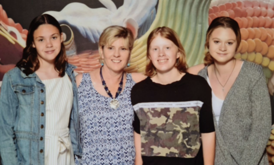 Ms Barrnett is pictured with her teenage daughters. Source: Linda Barrnett