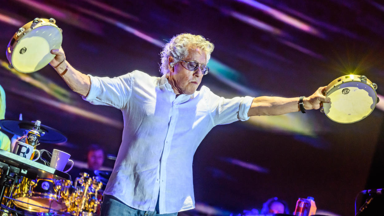  Roger Daltrey of The Who performs with The Royal Philharmonic Concert Orchestra at Royal Sandringham Estate on August 28, 2023 . 