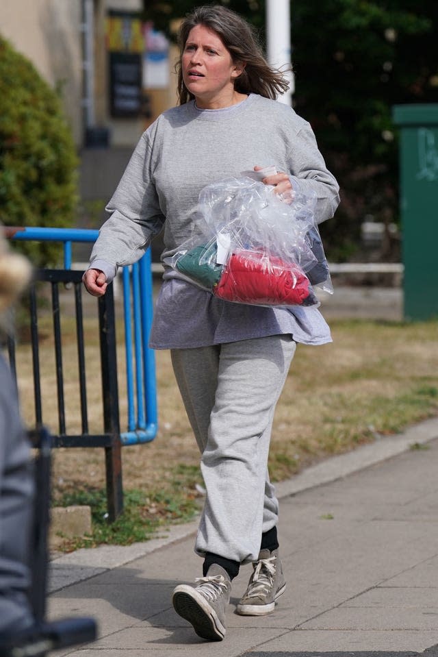 Bethany Mogie leaving Northampton Magistrates’ Court after she was released on bail