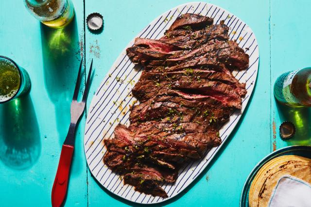 Flank Steak with Charred Scallion and Lime Butter 30 Minute Recipe