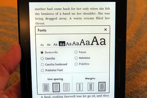 Font adjusting on a Kindle Voyage