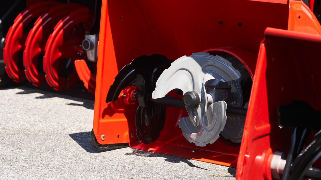 a closeup of snow blowers