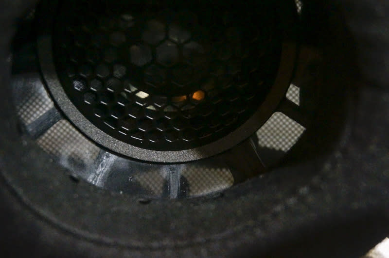 A close-up of the headphones show that you can literally see through them. 