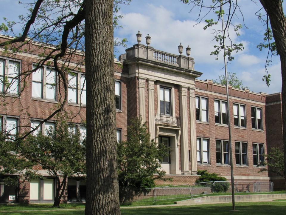 The former Hudson High School, which later served as Hudson Middle School, is located on Oviatt Street. District leaders are weighing options for preserving and reusing the section of the building that was built in 1927.