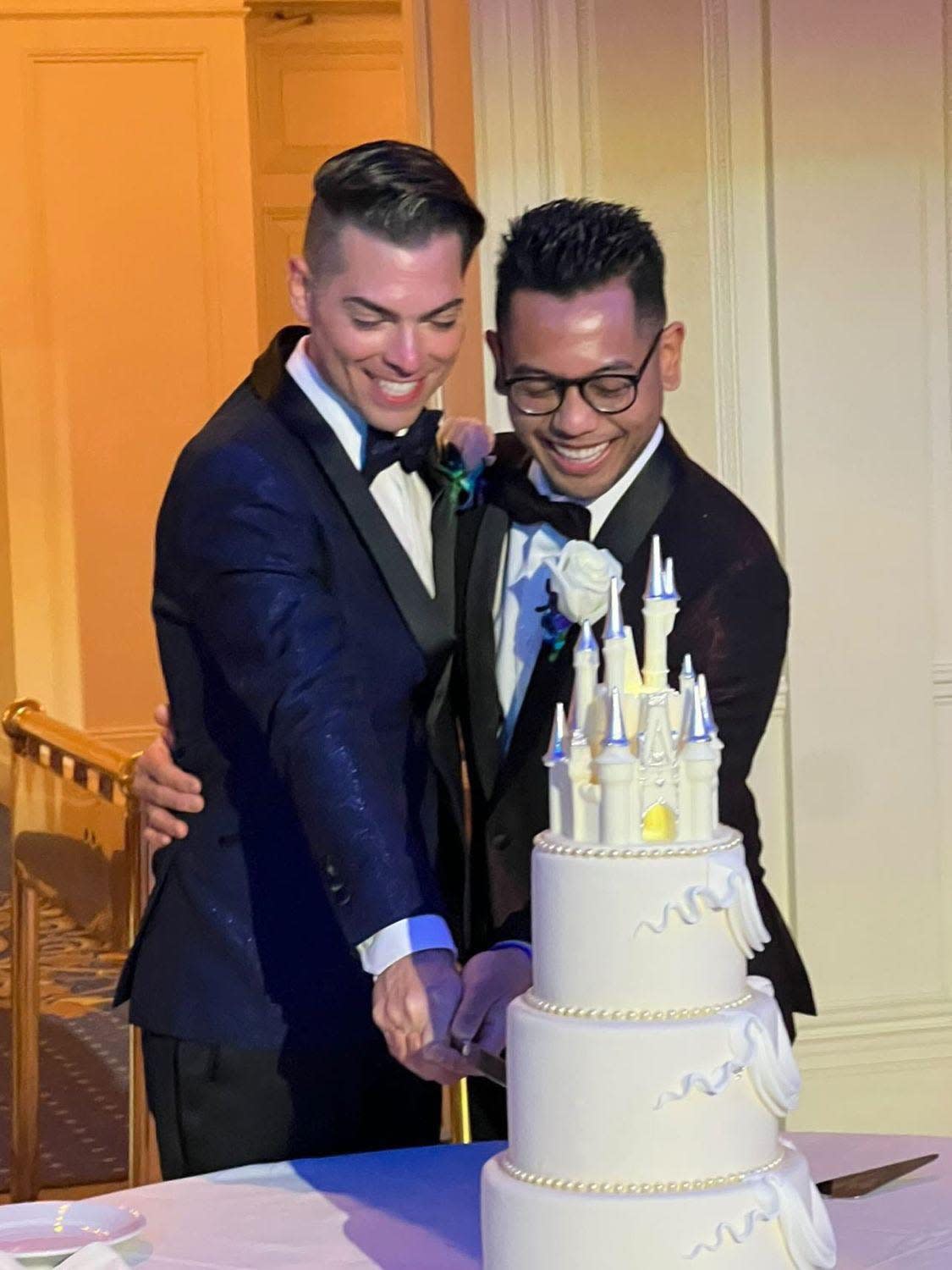 Eric Nicotri, right, said a Disney wedding was his husband Jamesofee's idea.