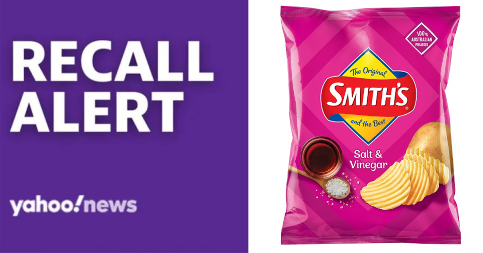 The Smith's Salt and Vinegar chips are being recalled over contamination fears. Source: Food Standards Australia and New Zealand