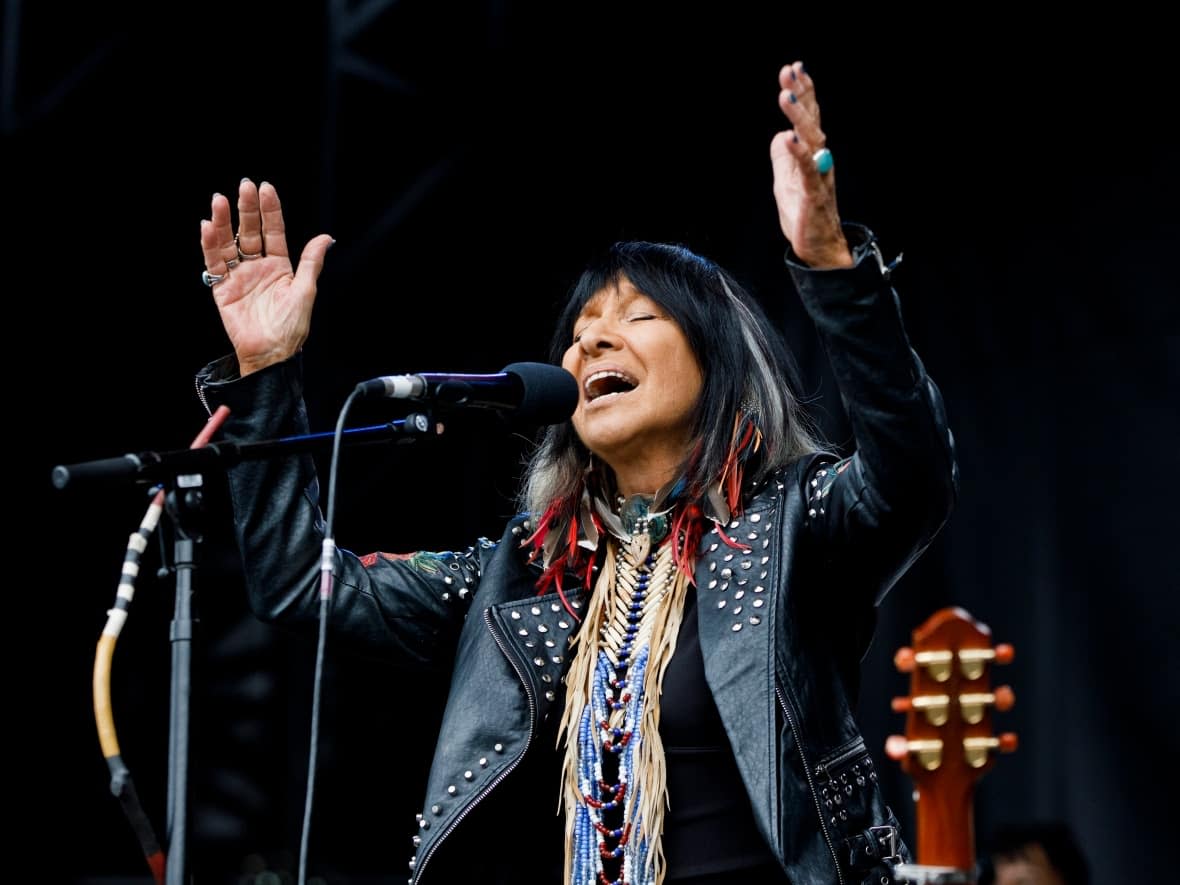 Buffy Sainte-Marie performs at the 2019 CBC Music Festival. Madison Thomas's documentary about the music icon, Buffy Sainte-Marie: Carry It On, will premiere at the 2022 Toronto International Film Festival on Thursday, Sept. 8. (Vanessa Heins/CBC - image credit)