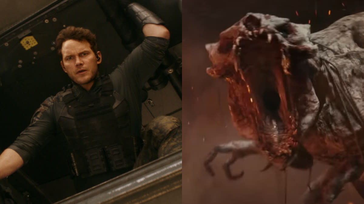 Chris Pratt travels forward in time to join the human fightback against terrifying alien creatures in 'The Tomorrow War'. (Amazon Prime Video)