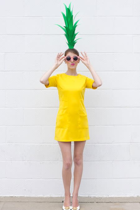 <p>She can keep the summer vibes going with this bright look — even if it is 55 degrees and she's starting her first book report of the year. </p><p><a href="https://studiodiy.com/diy-pineapple-costume//" rel="nofollow noopener" target="_blank" data-ylk="slk:Get the tutorial at Studio DIY »;elm:context_link;itc:0;sec:content-canvas" class="link "><em>Get the tutorial at Studio DIY »</em></a>  </p>