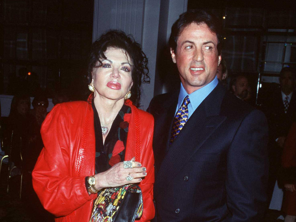 Jackie and Sylvester Stallone attend the Golden Apple Awards in 1997 in Beverly Hills, CaliforniaGetty Images