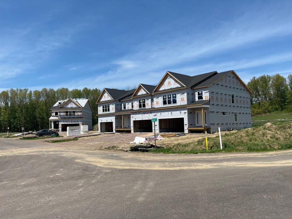 Blakely Meadows in Colchester has townhome triplexes and duplexes and one stand-alone condominium, as seen on May 17, 2024.