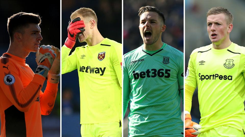 Pope, Hart, Butland and Pickford are Southhgate’s choices for now but who gets the nod for the World Cup?