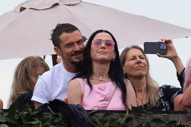 <p>MEGA</p> Orlando Bloom and Katy Perry at BST Hyde Park on July 8, 2023