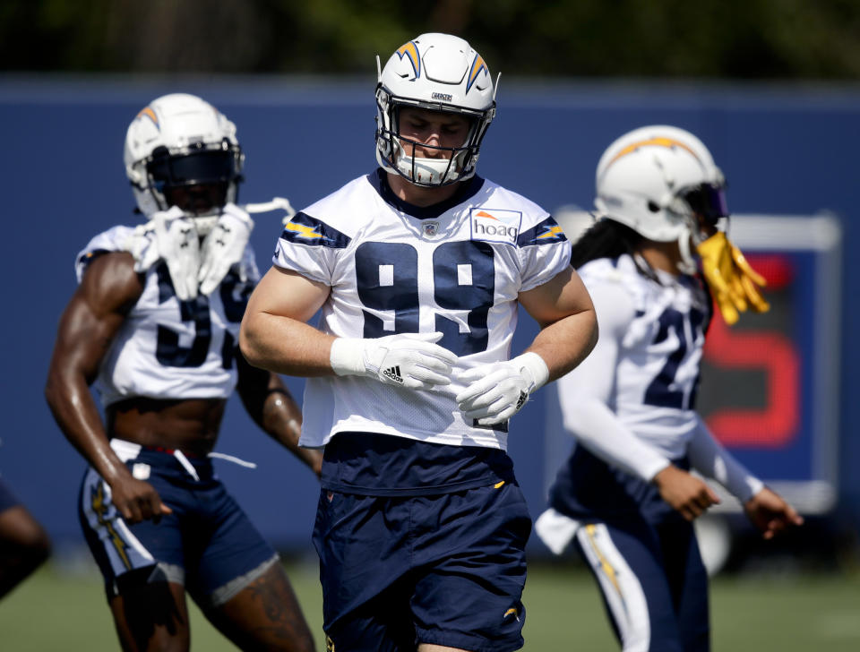 Joey Bosa has 23 sacks in 28 career games. (AP Photo)