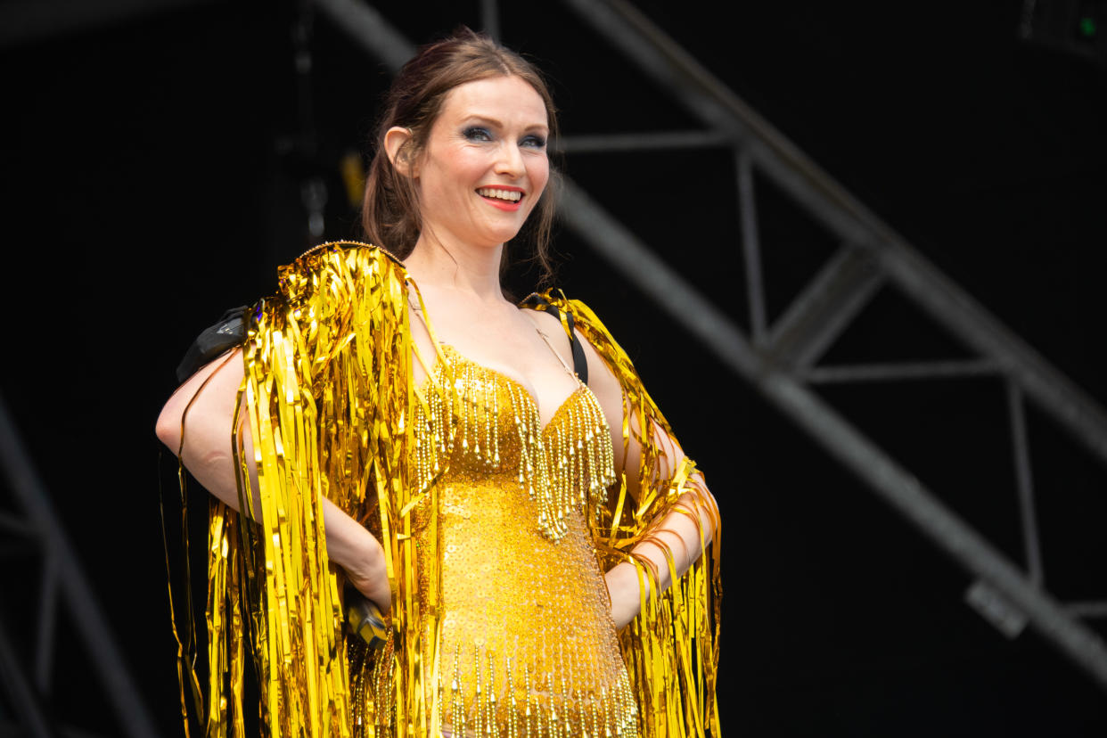 GLASTONBURY, ENGLAND - JUNE 25: Sophie Ellis-Bextor performs at Day 5 of Glastonbury Festival 2023 on June 25, 2023 in Glastonbury, England. (Photo by Joseph Okpako/WireImage)