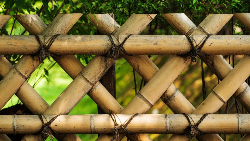 woven bamboo trellis fence